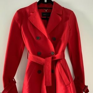 BCBG Red Trench Coat Size S